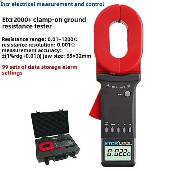 ETCR Meter Electrical Construction Lightning Protection Explosion-proof Digital Display Rectangular Clamp Ground Resistance Tester