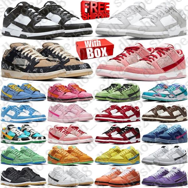 Free Shipping With Box Designer sneakers sb Shoes dunckes travisscot trainers travis dunkssb mens dunklows womens duncs low chaussure dunsk wholesale