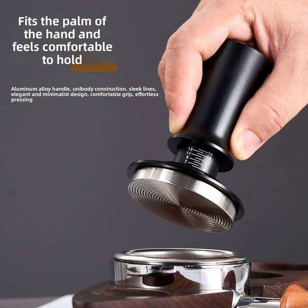 51mm 53mm 58mm Coffee Tamper Stainless Steel Flat/Thread Ripple Base Leveling Constant Pressure Calibrated Spring Loaded 26H0125