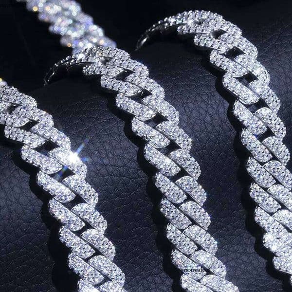 necklace Necklace Ice Out for women Sterling Sier Moissanite Cuban Link jewlery Chain Hip Hop Jewelry