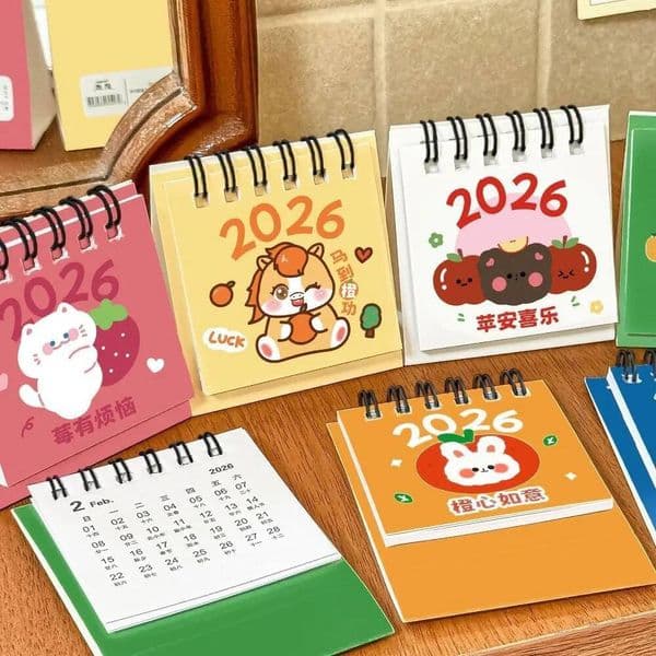 2026 Mini Desktop Paper Calendar Multi-function Yearly Planner Scheduler Home Decor Chinese Style Agenda Organizer ddmynov