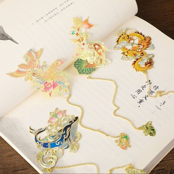 wholesale Shan Hai Jing Series Chinese Style Mythical Beast Metal Bookmarks Reading Companion Exquisite Cultural Creative Small Gifts ddmythur