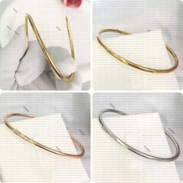 Nail Bangle designer 3MM Bracelet Thin Bracelets for women wrap around no hinge twist bend Bangles Cuff Bracelet silver rose Gold ring Bracelet luxury Jewelry Gift
