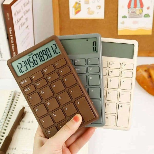 Simple Design 12 Digits Basic High Sensitivity Button Portable Calculator Student Stationery 26Y0127