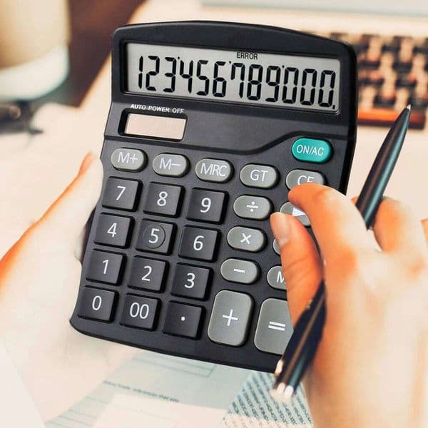 Desktop Standard Function Calculator with 12-Digit Large LCD Display Solar & Battery Dual Power for Office Business 26Y0127