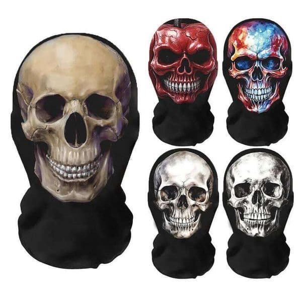 Halloween Terror Masks 3D Printing Skull Pattern Elastic Mesh Face Mask Funny Party Cosplay Props Balaclava Breathable cover 26Y0127