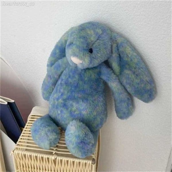 2026 Cute Blue Oil Painting Bonnie Rabbit Doll Monet Blue Rabbit Doll 50% off sale
