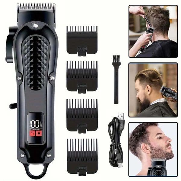 Professional Cordless Hair Clipper for Men Electric Barber Clipper Trimmer Rechargeable Mens Hair Cutting Tools 260119