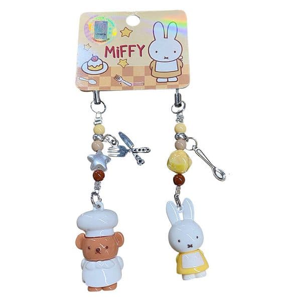 Y2K Chic Bag Charm Cute Key Chain Mini Small Nose DIY Beaded Keychain Creative Phone Chain Women's Bag Pendant