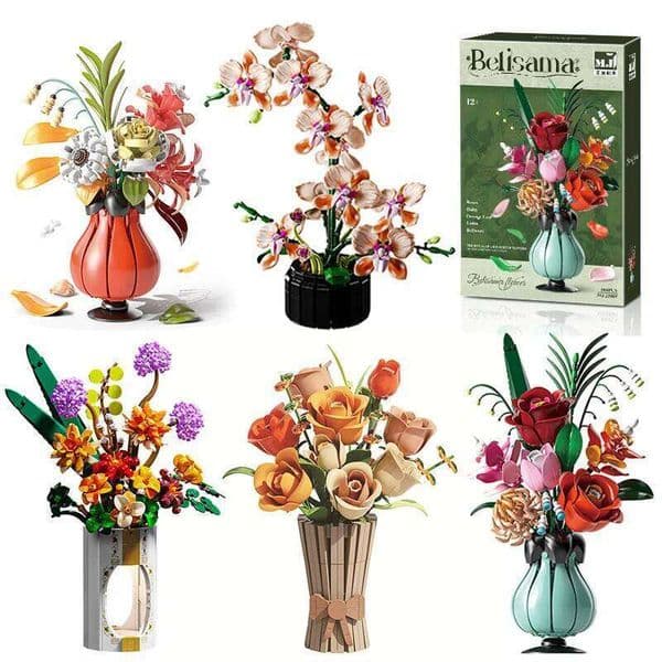 Creative Rose Orchid Eternal Flower Pot Planting Building Blocks Sunflower Lotus Romantic Flowers Bricks Toys Valentine Day Gift Y260127