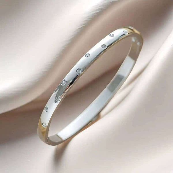 Bracelet Steel Bangles Matching Inlaid Stainless 10 Women's Couple Round Zircon Holiday Gift Party Daily Wear Jewelry XJ260127