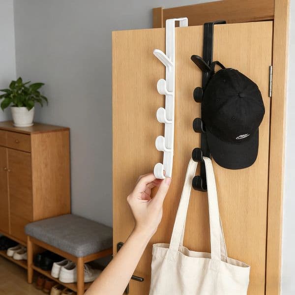 Behind the Door Coat Hook Hanger behind Cabinet Wardrobe Dormitory Storage Rack 260127