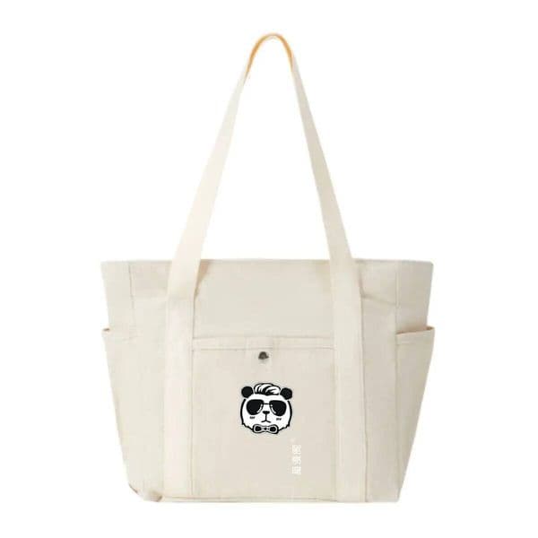 Stylish Panda Graphic Lightweight Canvas Tote Women's Korean Minimalist Daily Bag