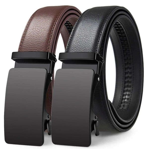 2026 Automatic Buckle High Quality Brown/Black Genuine Leather Belts with Adjustable Ratchet Belt for Men 26Y0127