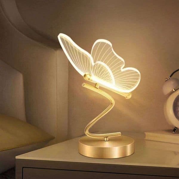 Nordic Butterfly Table Lamp USB Indoor Lighting Switch Button Home Decor Bedroom Bedside Living Room Dinner LED Desk Lamps 26H0127