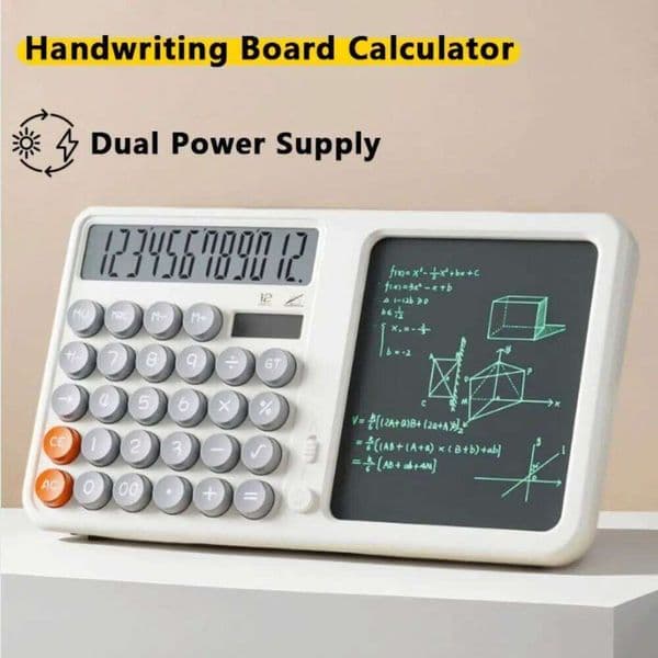 12-Digit Solar Dual Power Supply With Writing Board Scientific Calculator Large LCD Display 26Y0127