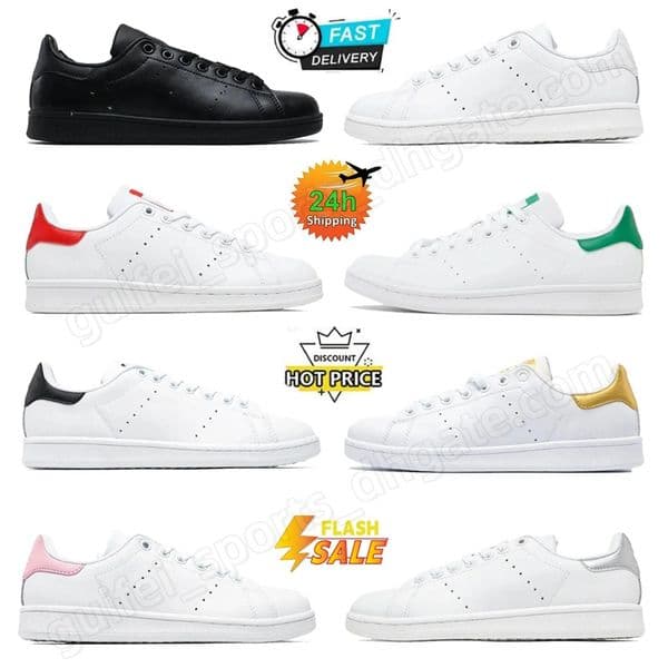Designer Mens Women Stan Smith Casual Shoes White Flat Sneakers Triple Black Metallic Gold Green Oreo Fashion Platform Trainers Sports Walking Shoe Size 36-45