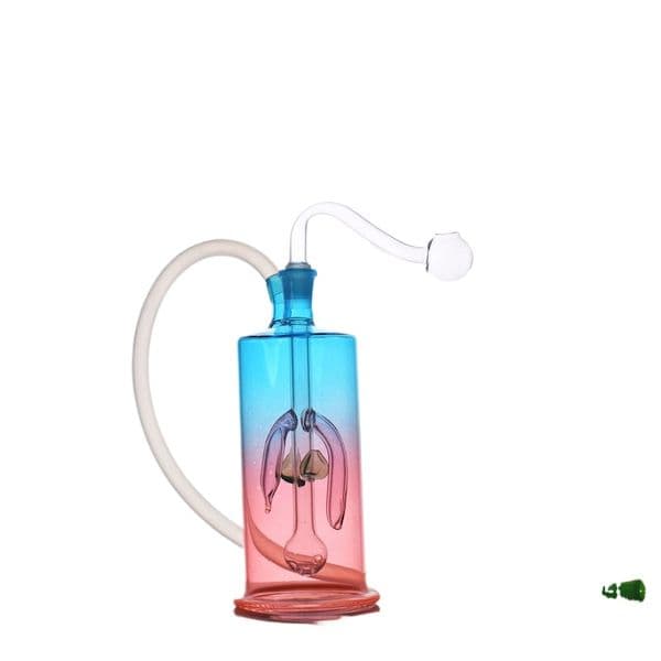 Wholesale mini Colorful Rainbow Bubbler Oil Burner Mini 10mm female Glass Bongs Percolator Diffuser Small Portable Water Pipes Hookah Recycle Filter