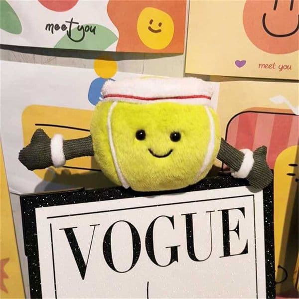 Jellys cat Plush Tennis Ball Doll Cute Sports Ball Figure Desktop Ornament Creative Gift 70% off Clearance Sale