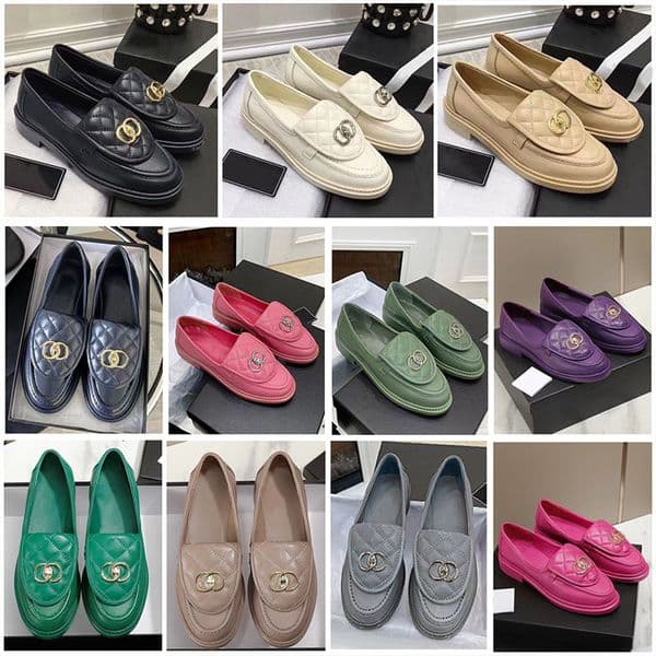 Womens Loafers Designer Dress Shoes Diamond Pattern Rhomboid Quilted Loafer Leather Mules Sandals Comfortable Low Heel Casual Shoes 779