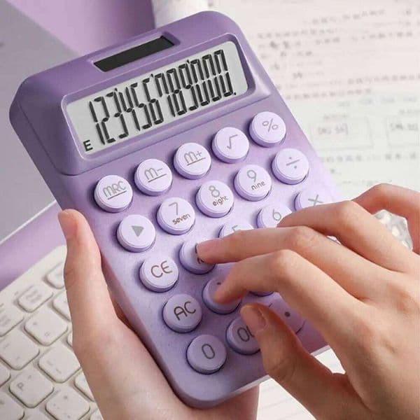 Solar Desktop High-value Candy Color 12 Digits Easy To Use Anti-slip Pad Student Calculator Home 26Y0127