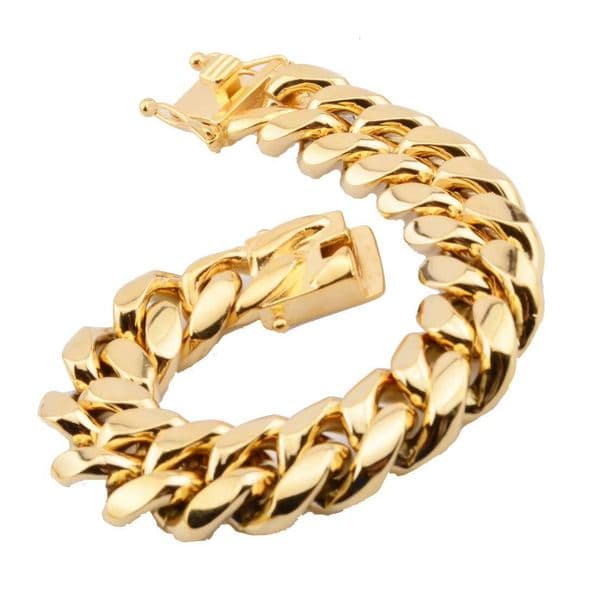 Popular Hip Hop Wholesale Sterling Silver 14K 18K Gold Iced Miami Cuban Link Mens Necklaces