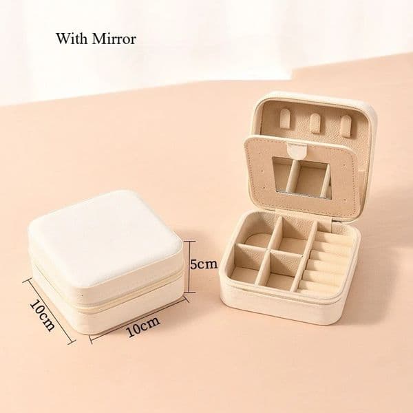 1pc Single Layer Square Storage Box Ladies Travel Leather Jewelry Classic Various Colors with Mirror 260127