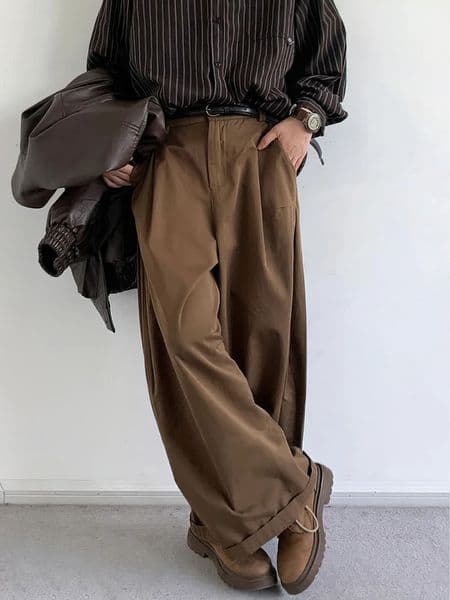 Vintage Brown Baggy Cargo Pants Men Koraen Harajuku Suit Office Casual Trousers Male Wide leg Work 260120
