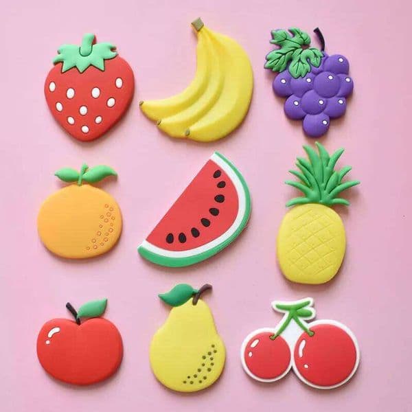 9pcs Cartoon Refrigerator Decor Funny Cute Fruit Fridge Magnets for Children Home Decoration 26H0128