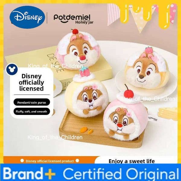 Disney Potdemiel Official Chip 'n' Dale Plush Coin Purse Keychain - Cartoon Character Wallet Keyring for Girlfriend Kids Gift H260128