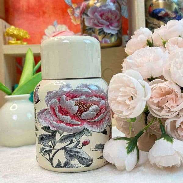 260ML Mini Water Guofeng Pocket Stewed Tea Thermos 316 Stainless Steel Light Luxury 5D Three-dimensional Pattern Cup C260128