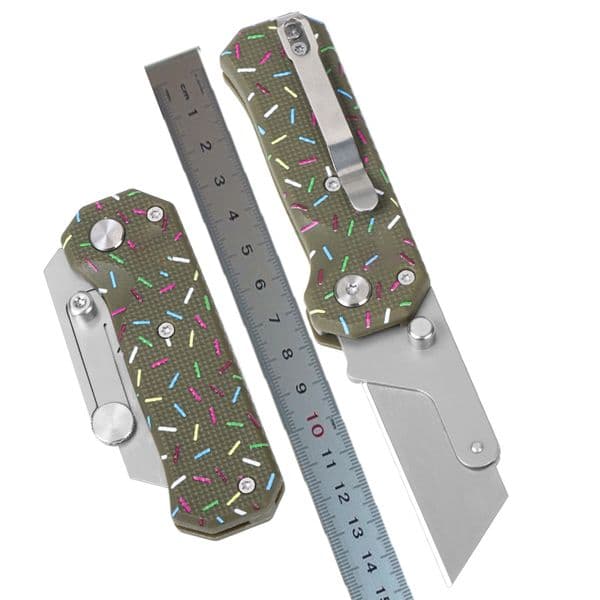 Top Quality 8892 Pocket folding knife Utility knife SK5 Titanium Coating Tanto Blade GRN Handle Outdoor Camping Hiking EDC Folder Knives