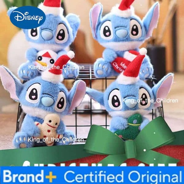 Disney New Anime Figures Stitch Plush Keychain Seris Keychains Plushie Keyring Doll Backpack Pendant Christmas Gift Girl toys H260128