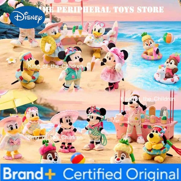 Disney 2025 Original Summer Mickey Toys Cartoon Cute Chip Dale Plush Doll Pendant Desktop Decoration Fan Collection H260128