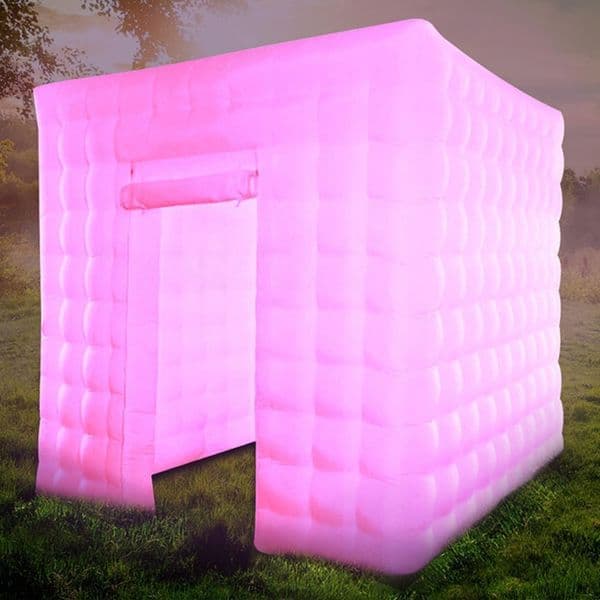 Free delivery LED Lighted White Inflatable Cube Photo Booth for Weddings and Celebrations