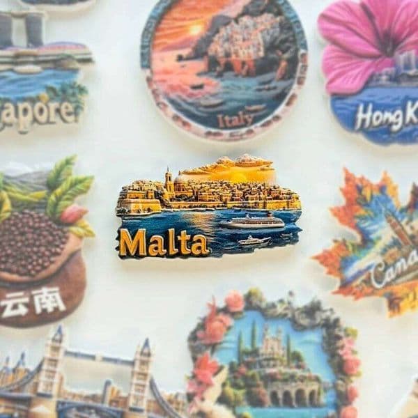 Malta Fridge - 3D European Travel Souvenir Mediterranean Sea Decor Unique EU Gift with Strong Magnet 26H0128