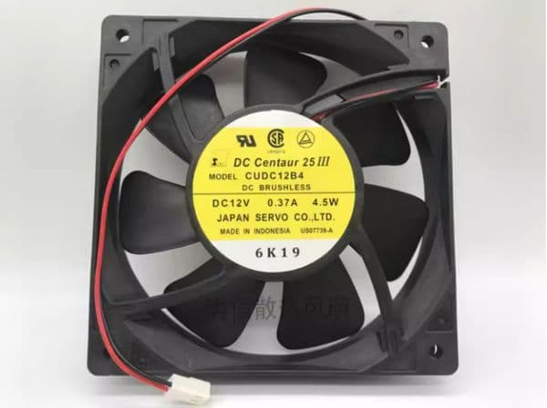 Original SERVO CUDC12B4 DC12V 0.37A 4.5W 12CM 12025 Two-wire Case Power Supply Fan