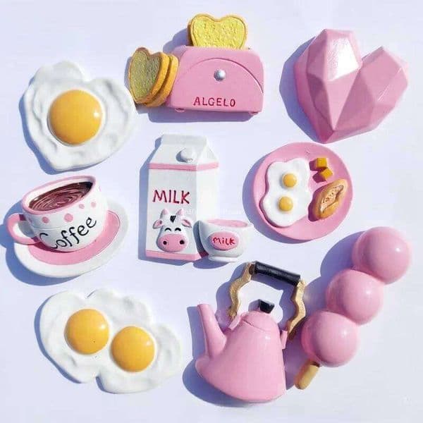 1pcs Mini Kitchen Supplies Cute Girl Series Creative Resin Refrigerator Magnet Simulation Food Ice Cream Sticker Decoration Gift 26H0128