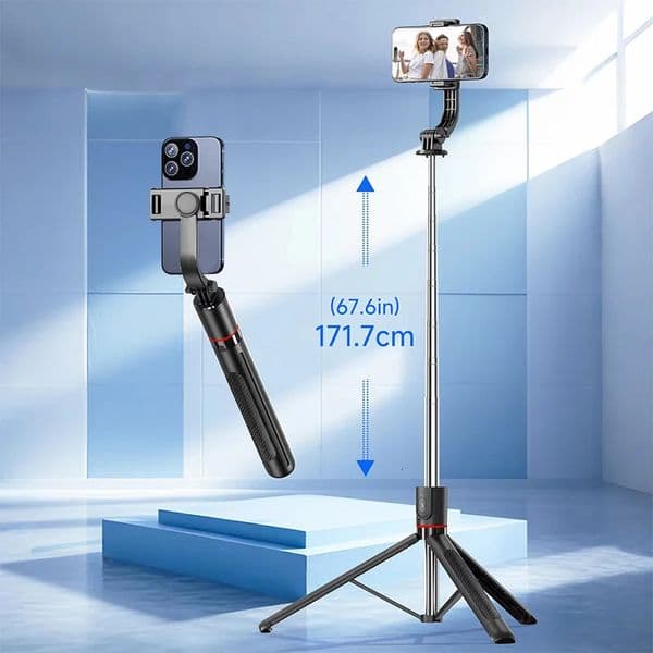 Wireless Remote Selfie stick mobile phone stand anti shake and retractable tripod for Iphone Android Smartphone Shooting Vlog 260127