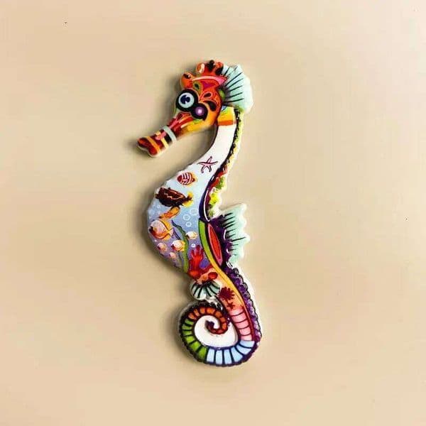 3D Resin Fridge Magnets Greece Coastal Colorful Seahorse Souvenir Decoracin Hogar Aimants Frigo Room Decorations 26H0128