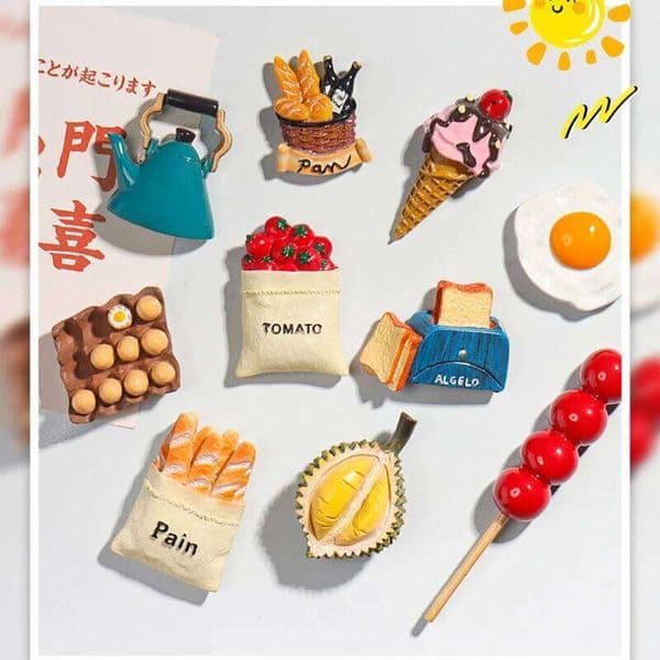Creative Three-Dimensional Cute Food Refrigerator Sticker, Decorative Magnet Sticker 26H0128