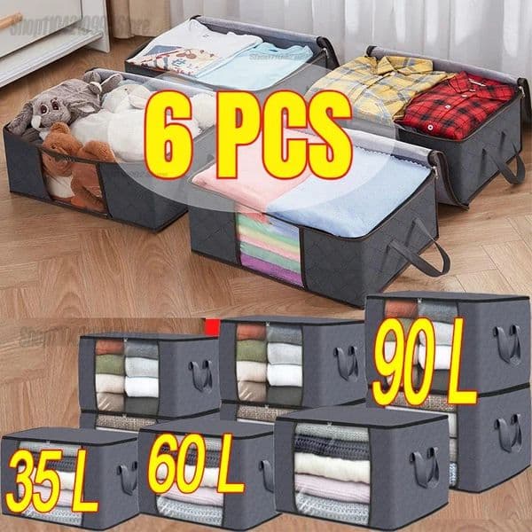 Large Foldable Storage Bag Clothes Travel Suitcases Organizer Reusable Shopping Bags Blanket Containers 260127