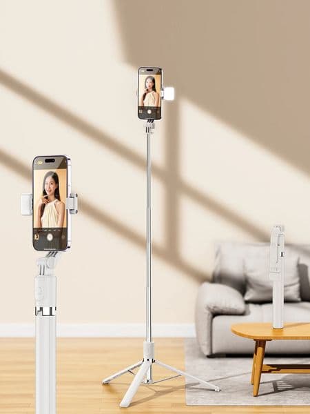170cm/67inch Selfie Stick Tripod With fill light Extendable Aluminum Tripod With Bluetooth RemoteCompatible With lPhone And A 260127