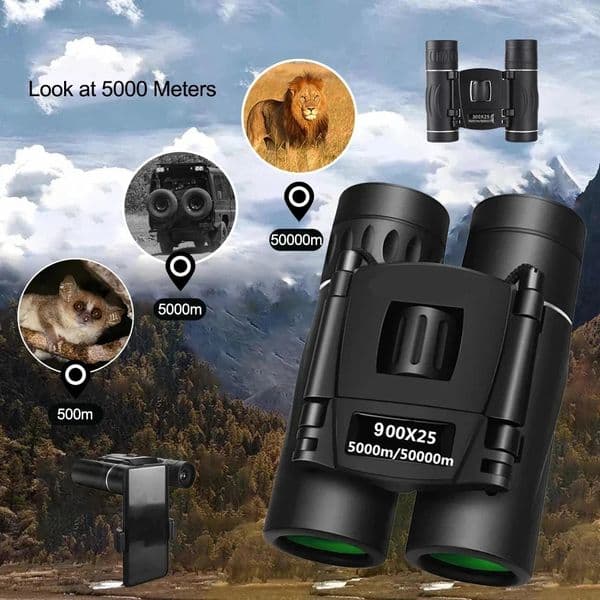 900x25 Mini Binoculars HighPowered BAK4 Prism Waterproof for Travel Bird Watching Outdoor Sports 260120