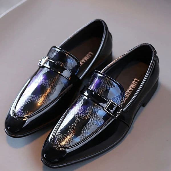 Kids Leather Shoes Boys Pointed Toe Student Performance Shoes Children Black Slip-On Toddler Boy Shoes For Dance CSH1324 260124