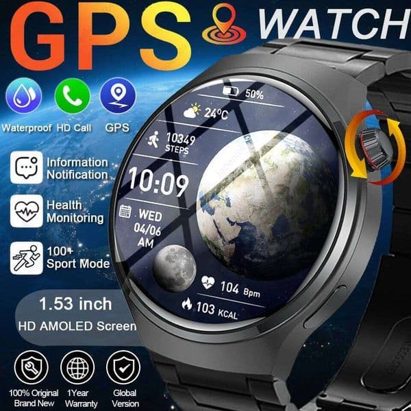 2025 New Upgrad 4 Pro GPS Tacking Smart Watch Men Bluetooth Call 1.53 INCH Sports Bracelet IP68 Waterproof Smartwatches X260128