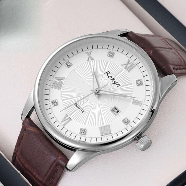 Ultra-Thin Men's Genuine Leather Waterproof Luminous Calendar Business Quartz Watch Factory Direct Sales