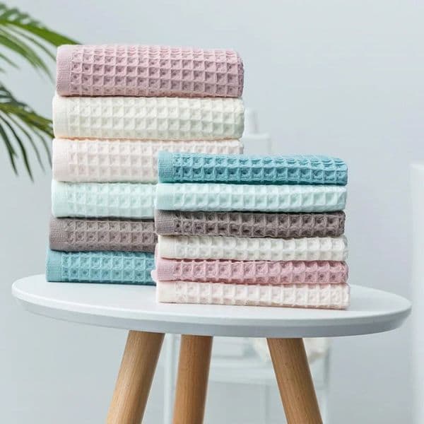 2pcs High Quality Cotton Hand Towels Plaid Towel Face Care Magic Bathroom Sport Household Nondisposable 260122