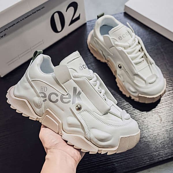 Free shipping European Station Autumn New top Men's Trendy Leather Thick-Soled Height-Increasing Casual Shoes Fashion Large Size Sneakers
