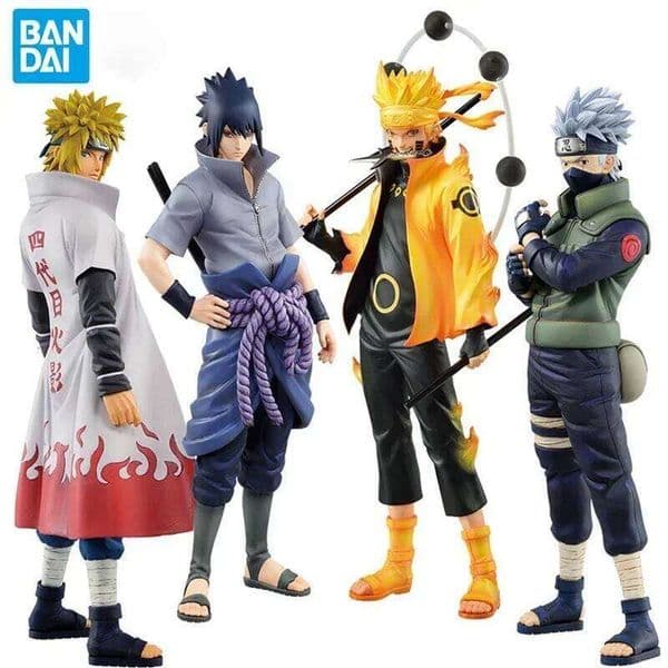 2026 New 20Cm Bandai Naruto Anime Shippuden Uchiha Sasuke Hatake Kakashi Namikaze Minato Action Figure Collection Model Toys Gifts Z260129 Toys